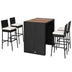 5 Pieces Patio Acacia Wood Dining Set - Minihomy