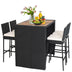 5 Pieces Patio Acacia Wood Dining Set - Minihomy