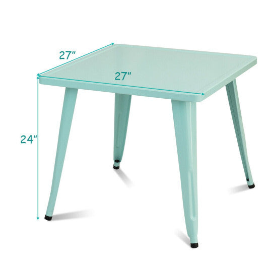 27'' Kids Square Steel Table Play Learn Activity Table-Blue - Color: Blue - Minihomy