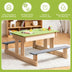 3-in-1 Outdoor Wooden Kids Water Sand Table with Play Boxes - Color: Natural - Minihomy