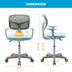 Adjustable Desk Chair with Auto Brake Casters for Kids-Blue - Color: Blue - Minihomy