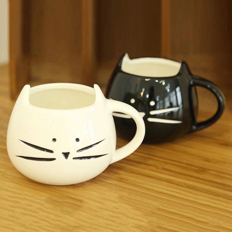 The ceramic mark cup creative cute simple couple to a cup of milk coffee cup