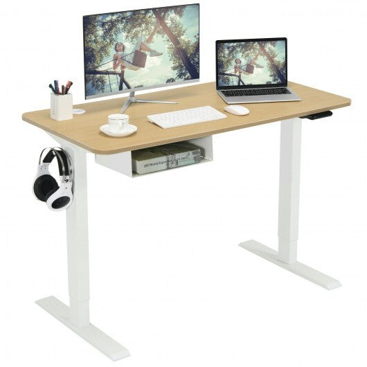 48 Inches Electric Standing Adjustable Desk with Control Panel and USB Port-Beige - Color: Beige - Minihomy