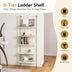 5 Tier Ladder Shelf Wall-Mounted Bookcase with Steel Frame-Golden - Color: Golden - Minihomy