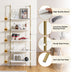 5 Tier Ladder Shelf Wall-Mounted Bookcase with Steel Frame-Golden - Color: Golden - Minihomy