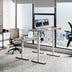 55 Inch Electric Height Adjustable Office Desk with Hook-Gray - Color: Gray - Minihomy