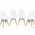 4 PCS Children Chair Set Medieval Style Dining Chairs with Wood Legs - Color: White - Minihomy