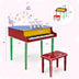 30-Key Wood Toy Kids Grand Piano with Bench and Music Rack-Multicolor - Color: Multicolor - Minihomy