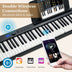 88-Key Foldable Digital Piano with MIDI and Wireless BT-Black - Minihomy