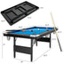 6 Feet Foldable Billiard Pool Table with Complete Set of Balls-Blue - Minihomy