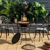 31.5 Inch Patio Fire Pit Dining Table With Cooking BBQ Grate - Color: Black - Minihomy