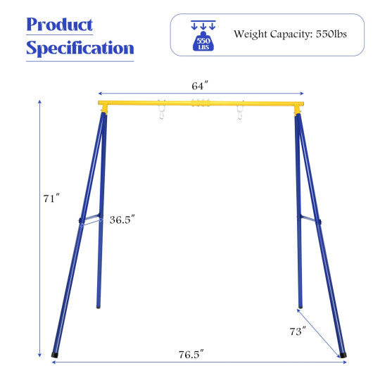 Extra Large Heavy Duty A-Frame Steel Swing Stand - Minihomy