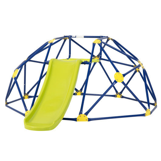 Kids Climbing Dome with Slide and Fabric Cushion for Garden Yard-Green - Color: Green - Minihomy