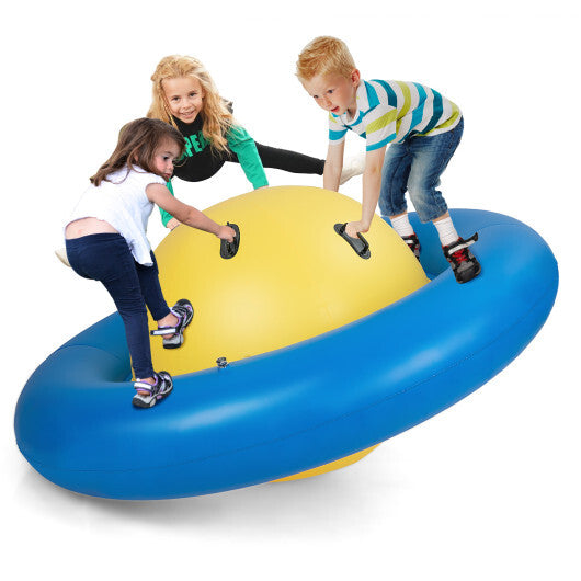 7.5 Foot Giant Inflatable Dome Rocker Bouncer with 6 Built-in Handles for Kids-Blue - Color: Blue - Minihomy