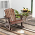 Outdoor Wooden Kid Adirondack Rocking Chair with Slatted Seat-Coffee - Color: Coffee - Minihomy