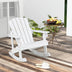 Outdoor Wooden Kid Adirondack Rocking Chair with Slatted Seat-White - Color: White - Minihomy