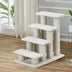 4-Step Pet Stairs Carpeted Ladder Ramp Scratching Post Cat Tree Climber - Color: Beige - Minihomy