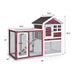 Outdoor Wooden Rabbit hutch-White - Color: White - Minihomy