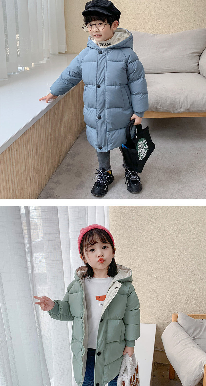 Children's Down Outerwear Winter Clothes Teen Boys Girls Cotton-Padded Parka Coats - Minihomy