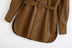 Lady Leather Sashes Mini Blazer Dresses Stitching Faux Leather Jacket - Minihomy