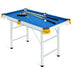 47 Inch Folding Billiard Table with Cues and Brush Chalk-Blue - Color: Blue - Minihomy