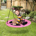 40 Inch Flying Saucer Tree Swing Indoor Outdoor Play Set-Pink - Color: Pink - Minihomy