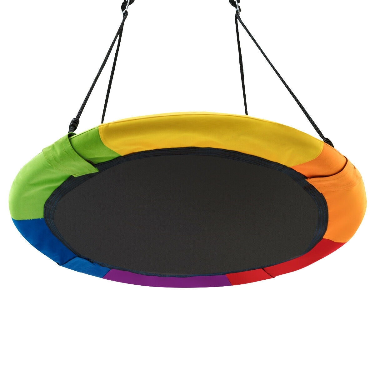 40 Inch Flying Saucer Tree Swing Outdoor Play for Kids - Color: Multicolor - Minihomy