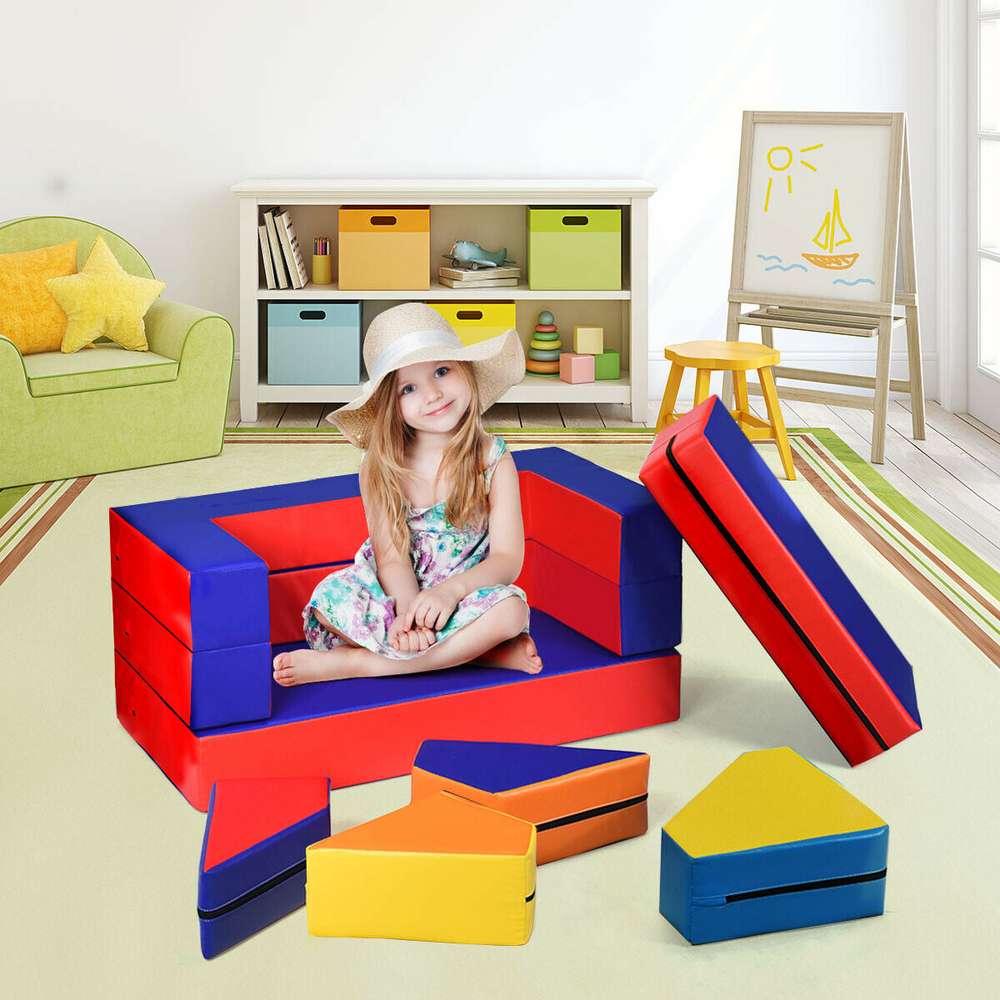 4-in-1 Crawl Climb Foam Shapes Toddler Kids Playset - Color: Multicolor - Minihomy