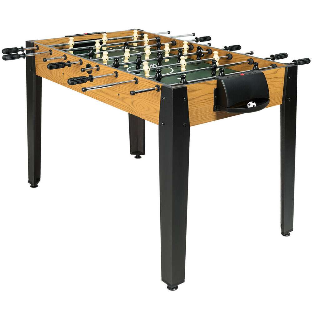 48" Competition Sized Home Recreation Wooden Foosball Table-Brown - Color: Brown - Minihomy