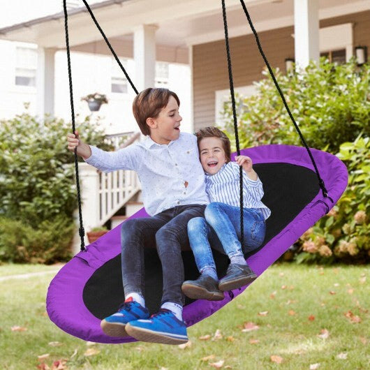 60 Inch Saucer Surf Outdoor Adjustable Swing Set-Purple - Color: Purple - Minihomy