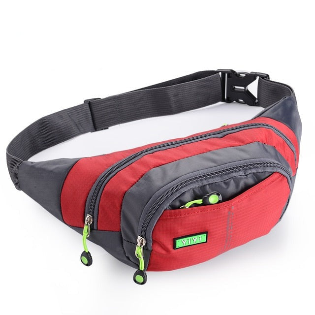 Sports multi-function waterproof pockets unisex chest bag