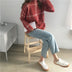 Core-spun high neck plaid sweater sweater top women - Minihomy