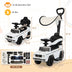 3-In-1 Ride on Push Car Mercedes Benz G350 Stroller Sliding Car with Canopy-White - Color: White - Minihomy