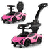 3 in 1 Licensed Lamborghini Ride Walking Toy Stroller-Pink - Color: Pink - Minihomy