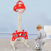 3-in-1 Basketball Hoop for Kids Adjustable Height Playset with Balls-Red - Minihomy