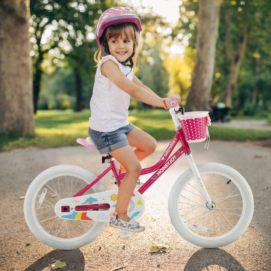 Kids Bicycle 18 Inch Toddler and Kids Bike with Training Wheels for 6-8 Year Old Kids-Pink