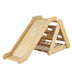 4 in 1 Triangle Climber Toy with Sliding Board and Climbing Net-Natural - Color: Natural - Minihomy