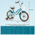 Children Bicycle with Front Handbrake and Rear Coaster Brake-Turquoise - Color: Turquoise - Minihomy