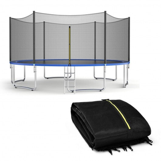 Trampoline Replacement Protection Enclosure Net with Zipper-14ft - Color: Black - Size: 14 ft