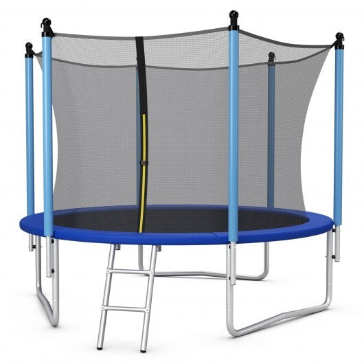 Outdoor Trampoline with Safety Closure Net-10 ft - Color: Blue - Size: 10 ft