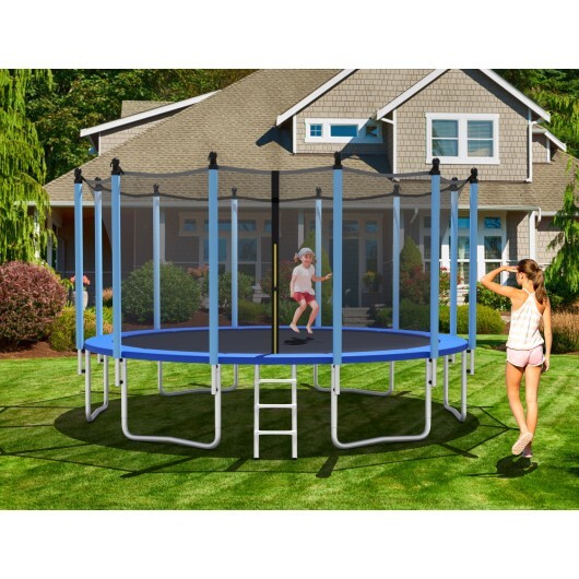 Outdoor Trampoline with Safety Closure Net-16 ft - Color: Blue - Size: 16 ft - Minihomy