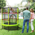 55 Inch Kids Recreational Trampoline Bouncing Jumping Mat with Enclosure Net-Green - Color: Green - Minihomy