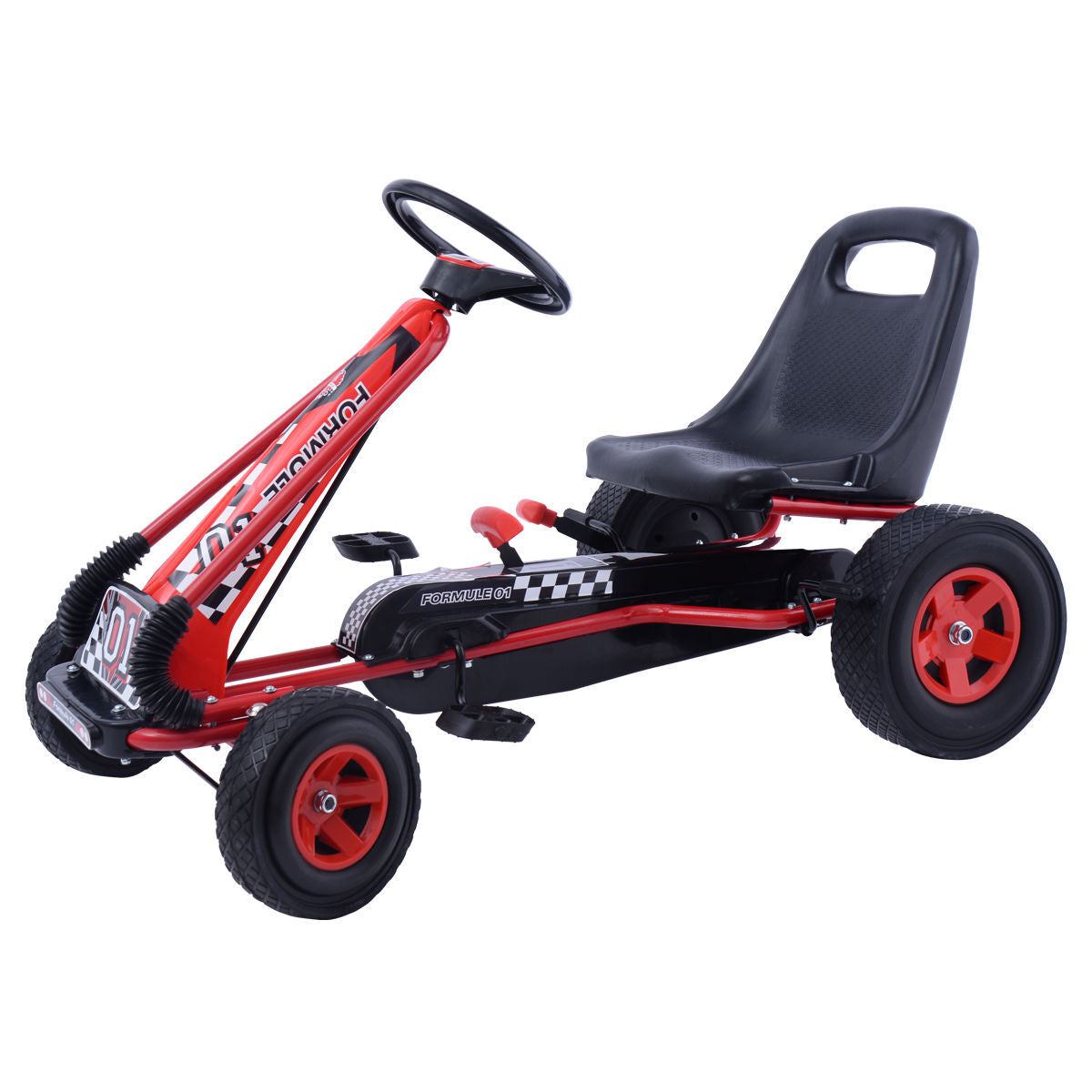 4-Wheel Kids Ride-On Pedal-Powered Bike Go Kart Racer Car - Outdoor Play Toy - Minihomy