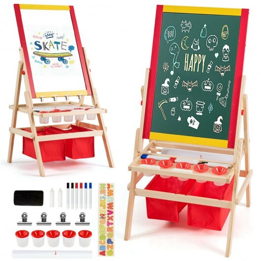 Flip-Over Double-Sided Kids Art Easel - Minihomy