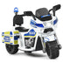 6V 3-Wheel Kids Police Ride On Motorcycle with Backrest - Color: White - Minihomy