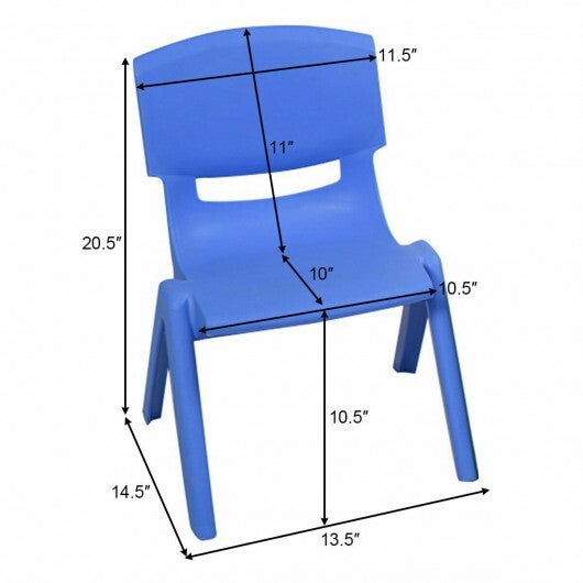 4-pack Colorful Stackable Plastic Children Chairs - Color: Multicolor - Minihomy