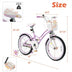 18 Inch Kids Adjustable Bike with Training Wheels-Purple - Color: Purple - Minihomy