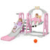 3 in 1 Toddler Climber and Swing Set Slide Playset-Pink - Color: Pink - Minihomy