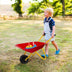 Outdoor Garden Backyard Play Toy Kids Metal Wheelbarrow-Red - Color: Red - Minihomy