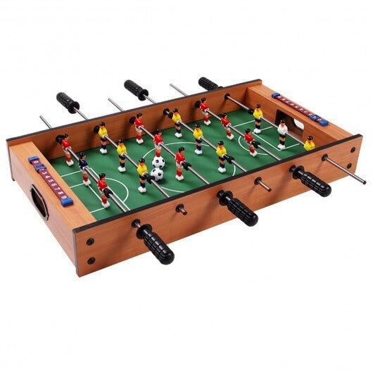 2-in-1 Indoor/Outdoor Air Hockey Foosball Game Table - Color: Brown - Minihomy